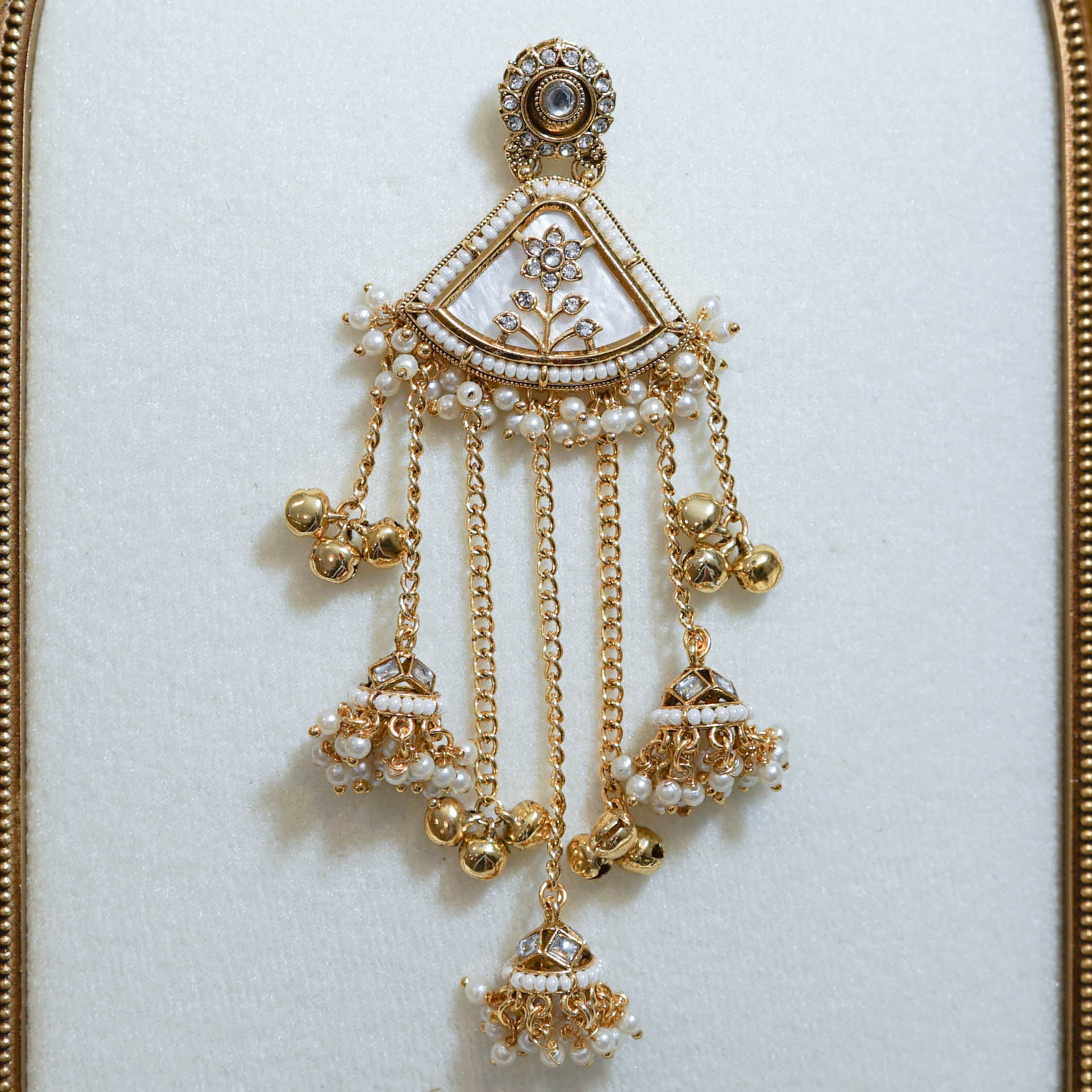 Kashmiri with Pearl Jhumka Drops Earring