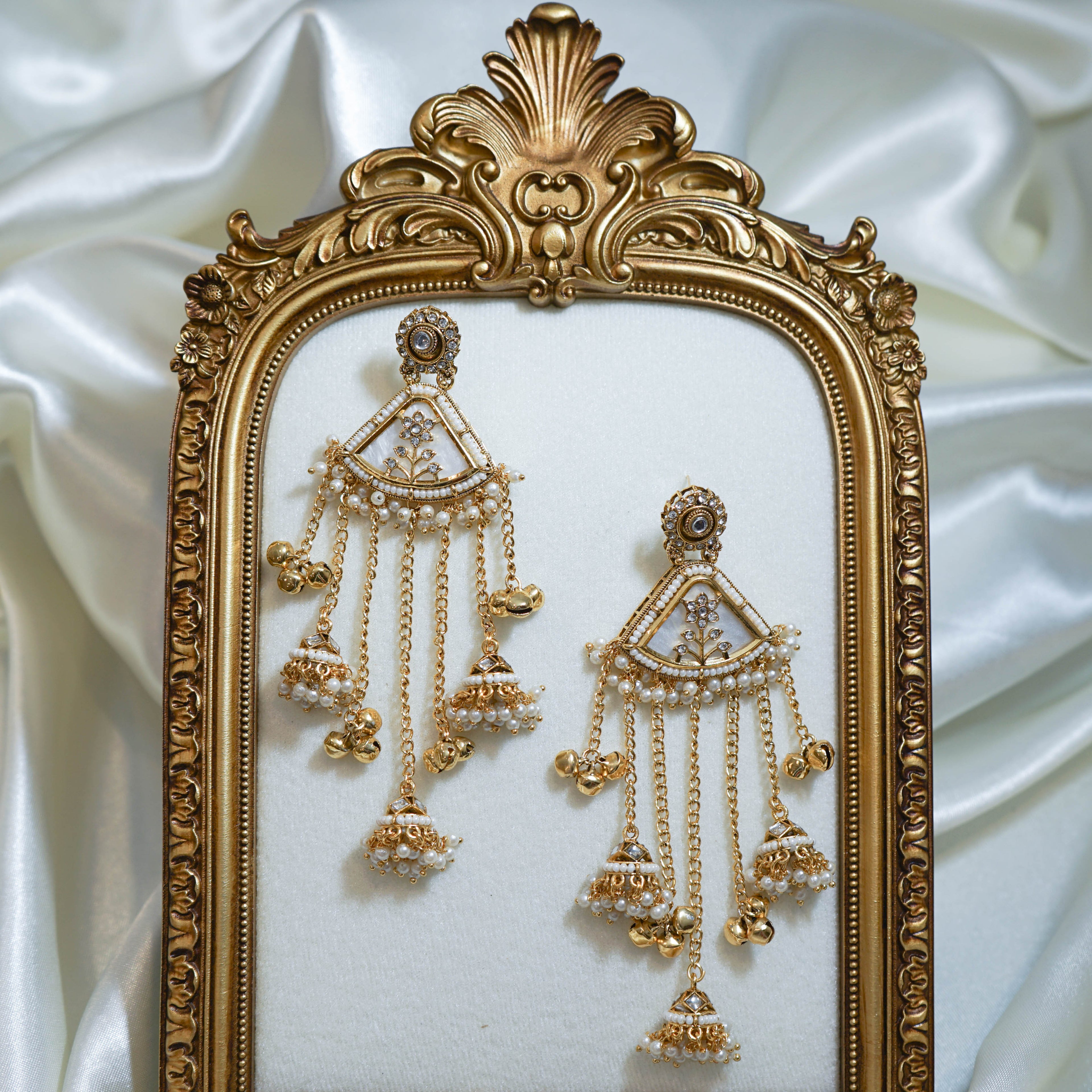 Kashmiri with Pearl Jhumka Drops Earring