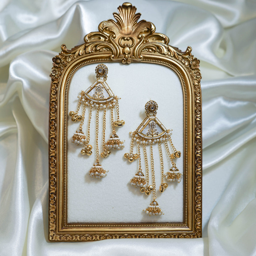Kashmiri with Pearl Jhumka Drops Earring