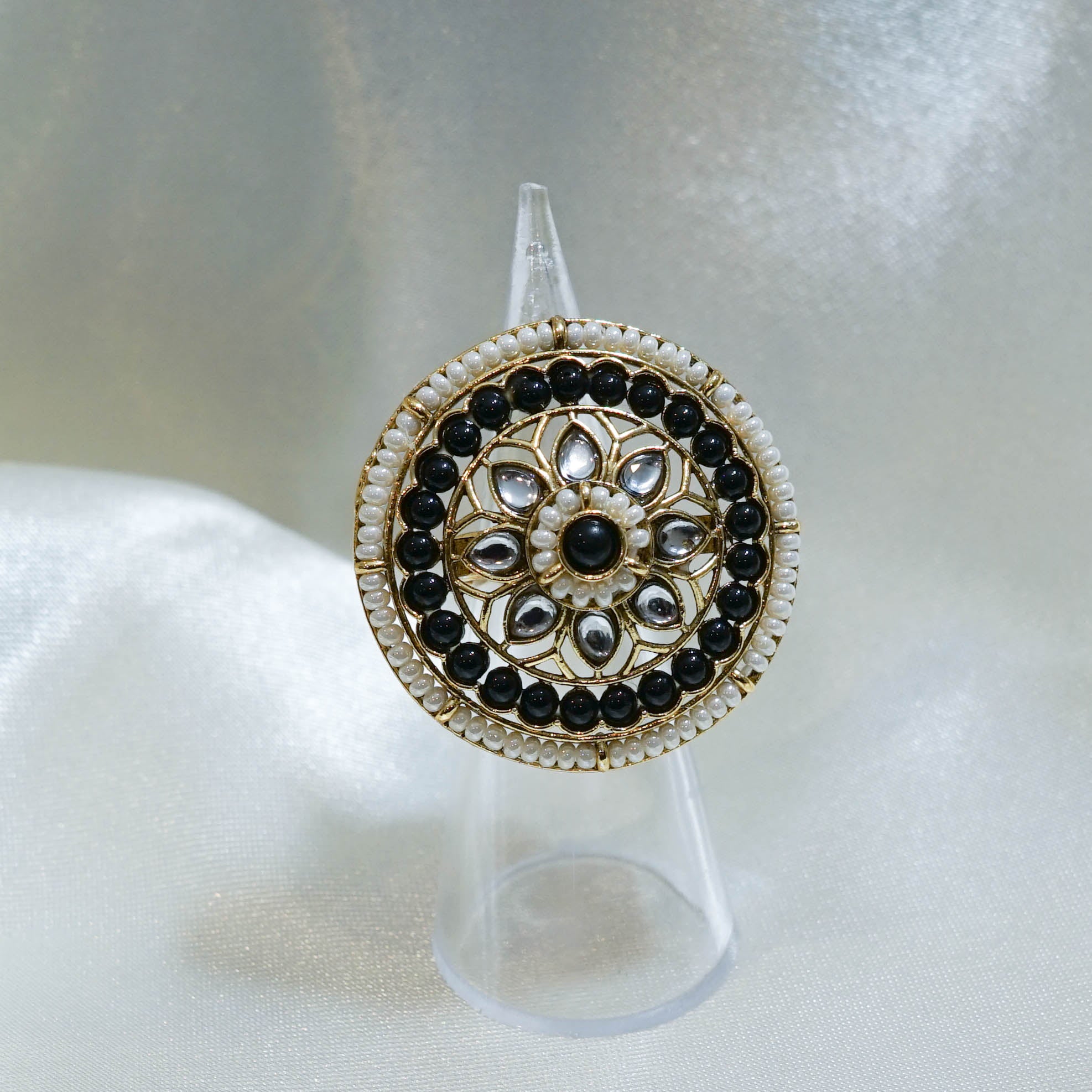 Indian Colourful Pearl Statement Ring