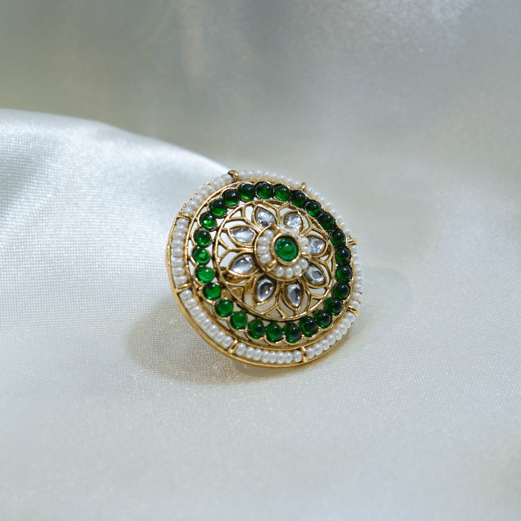 Indian Colourful Pearl Statement Ring