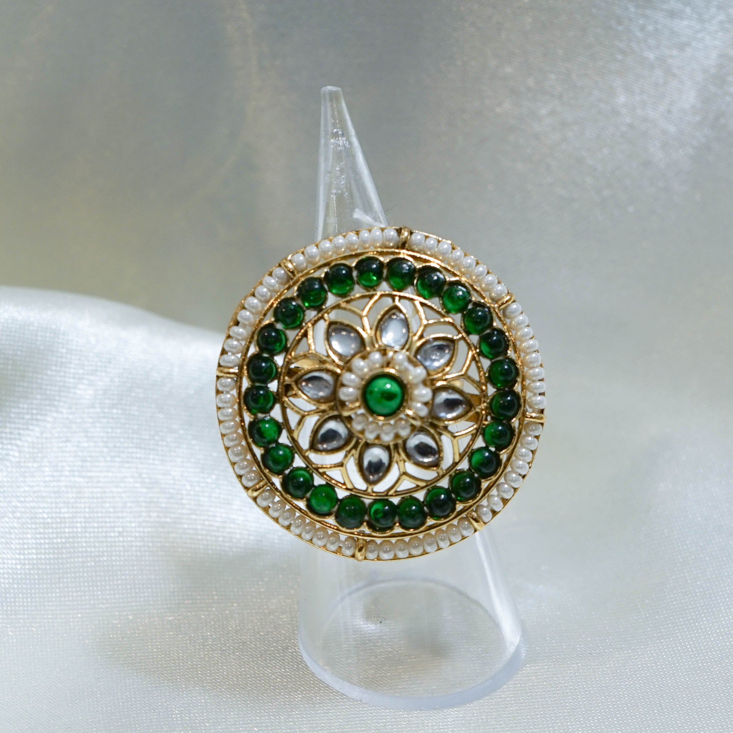 Indian Colourful Pearl Statement Ring