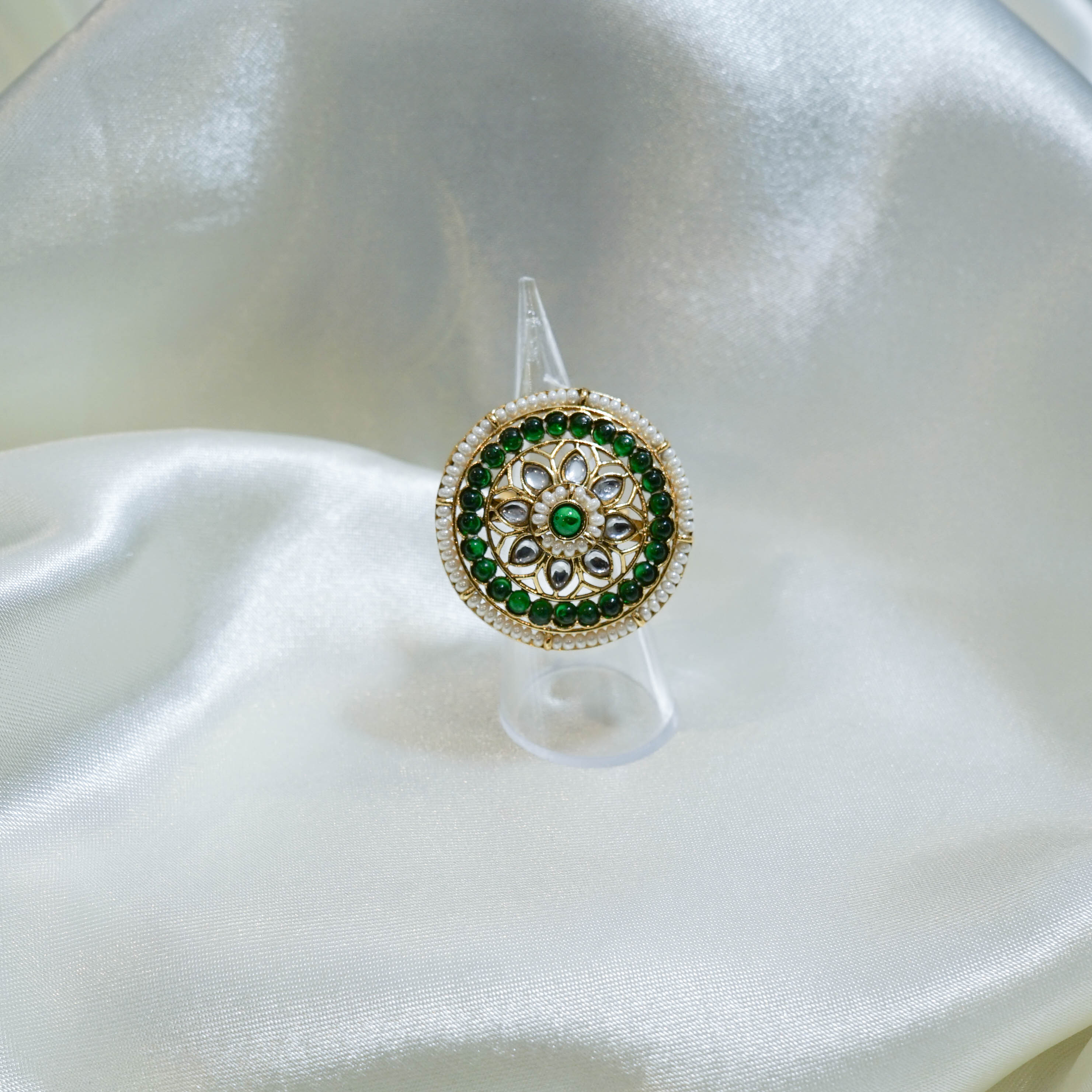 Indian Colourful Pearl Statement Ring