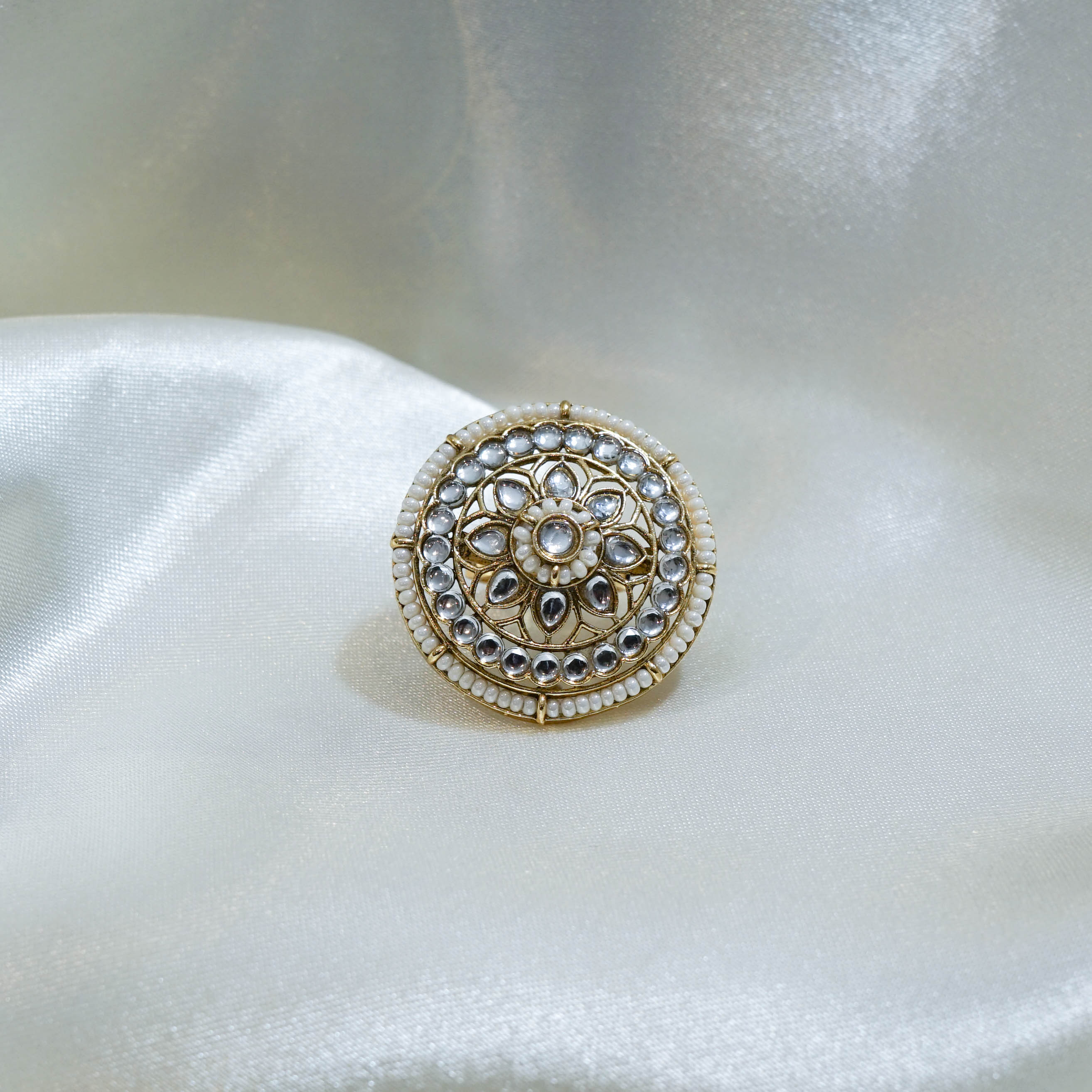 Indian Colourful Pearl Statement Ring