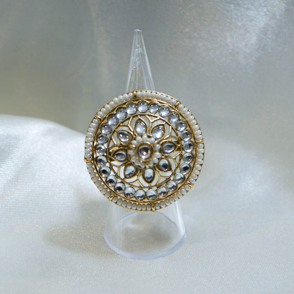 Indian Colourful Pearl Statement Ring