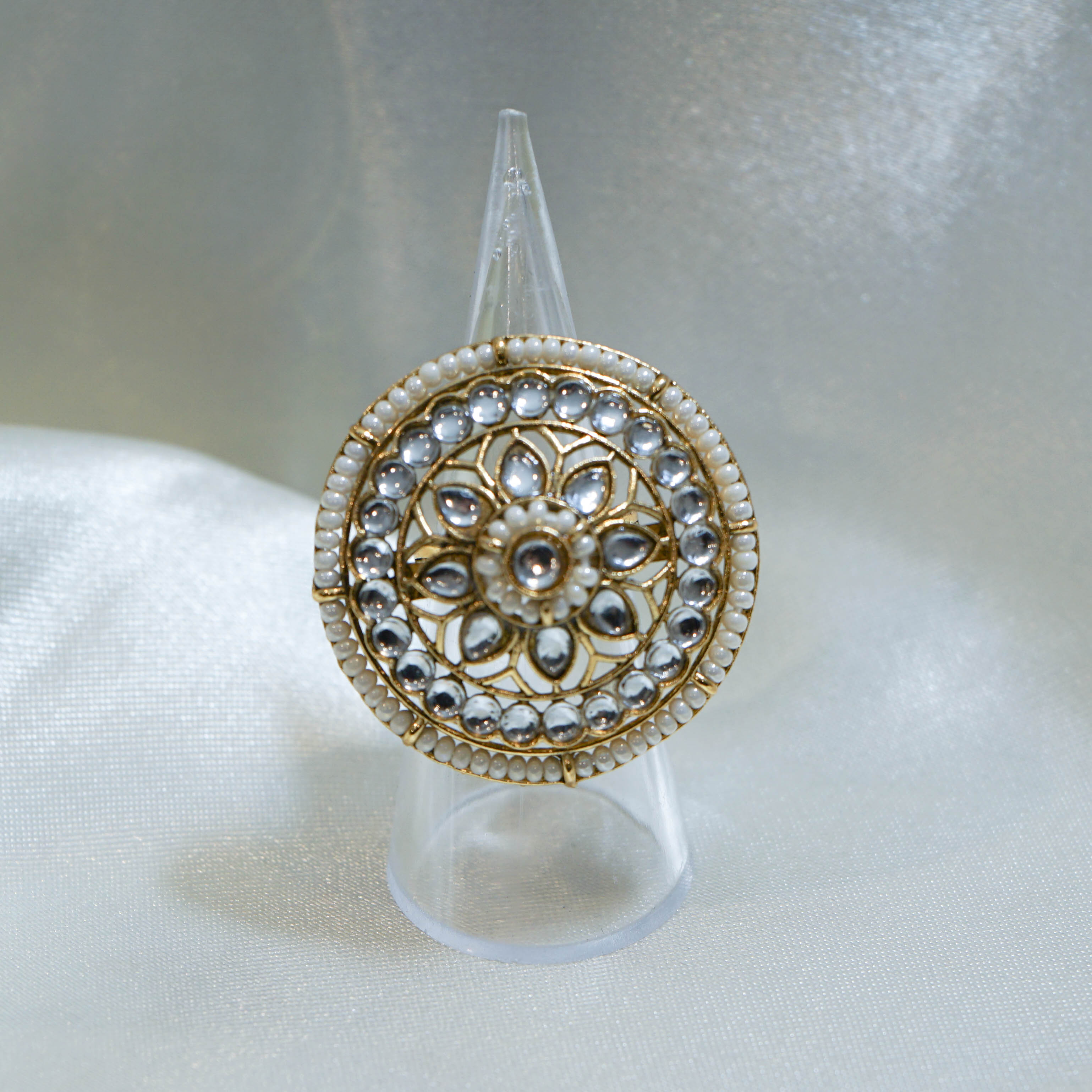 Indian Colourful Pearl Statement Ring