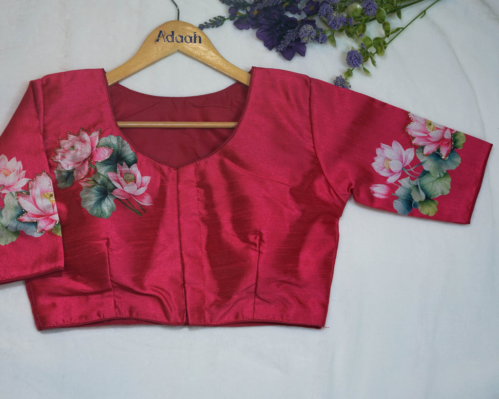 Pichwai Stunning Print With Handwork Blouse