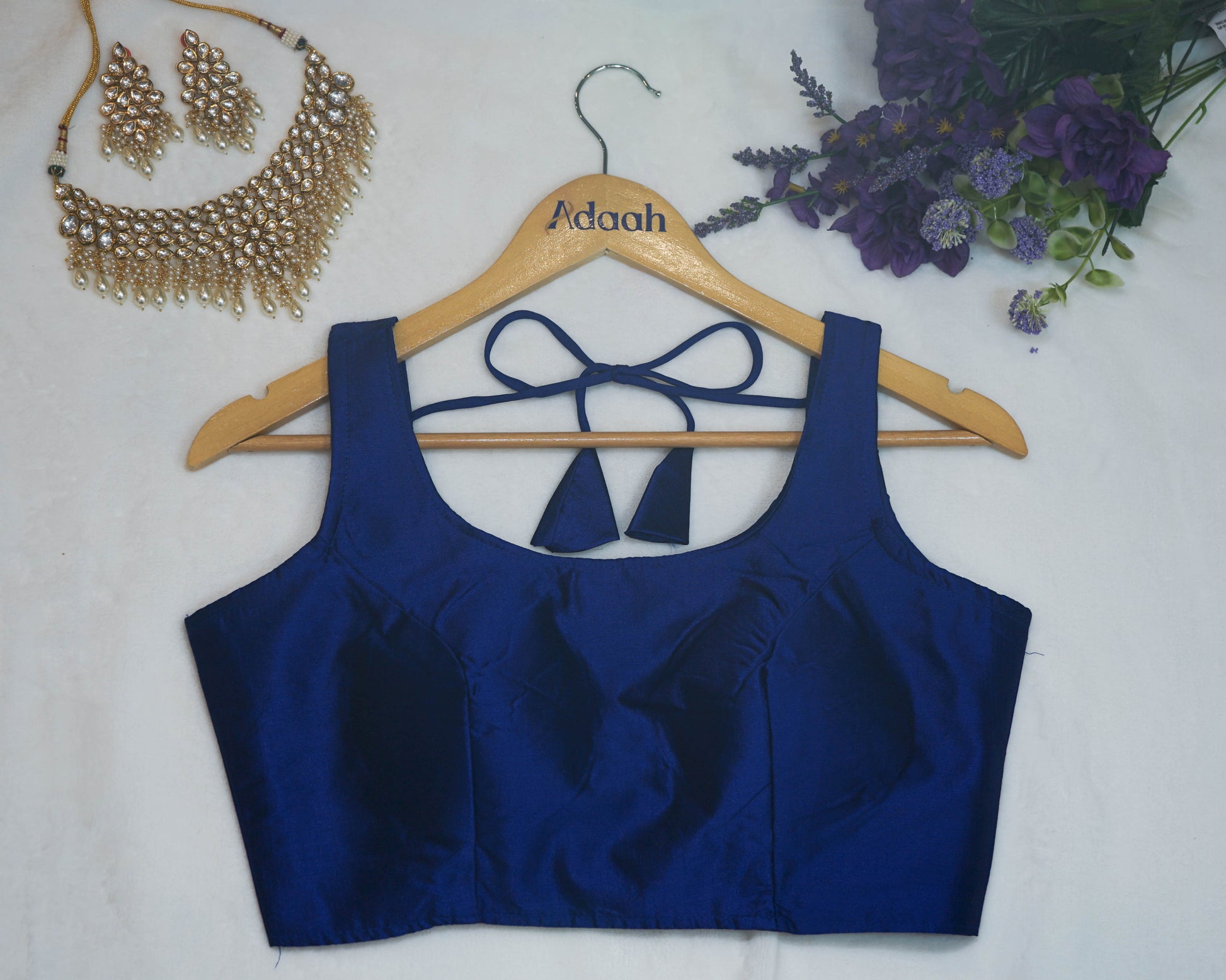 Plain Sleeveless Blouse with string