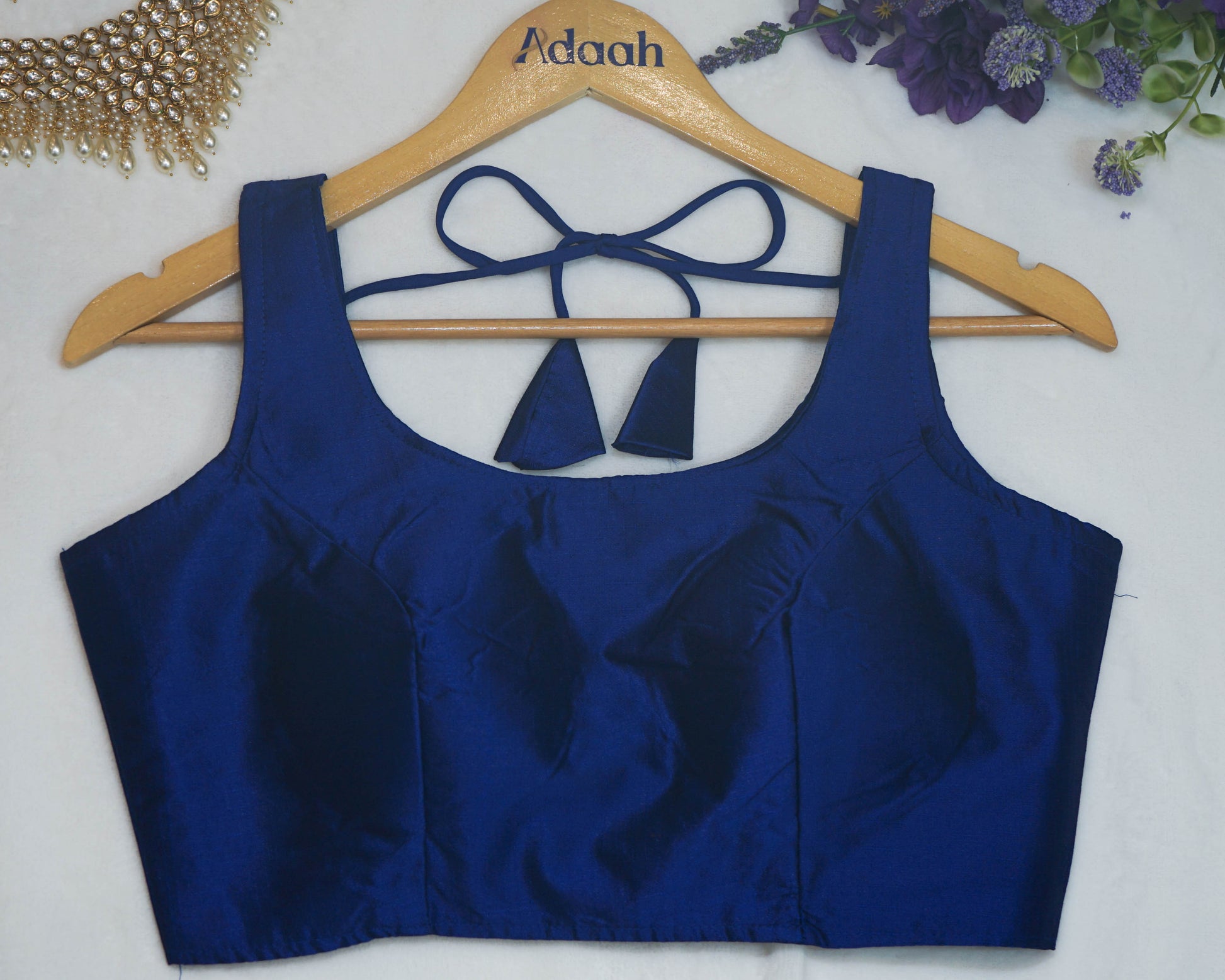 Plain Sleeveless Blouse with string