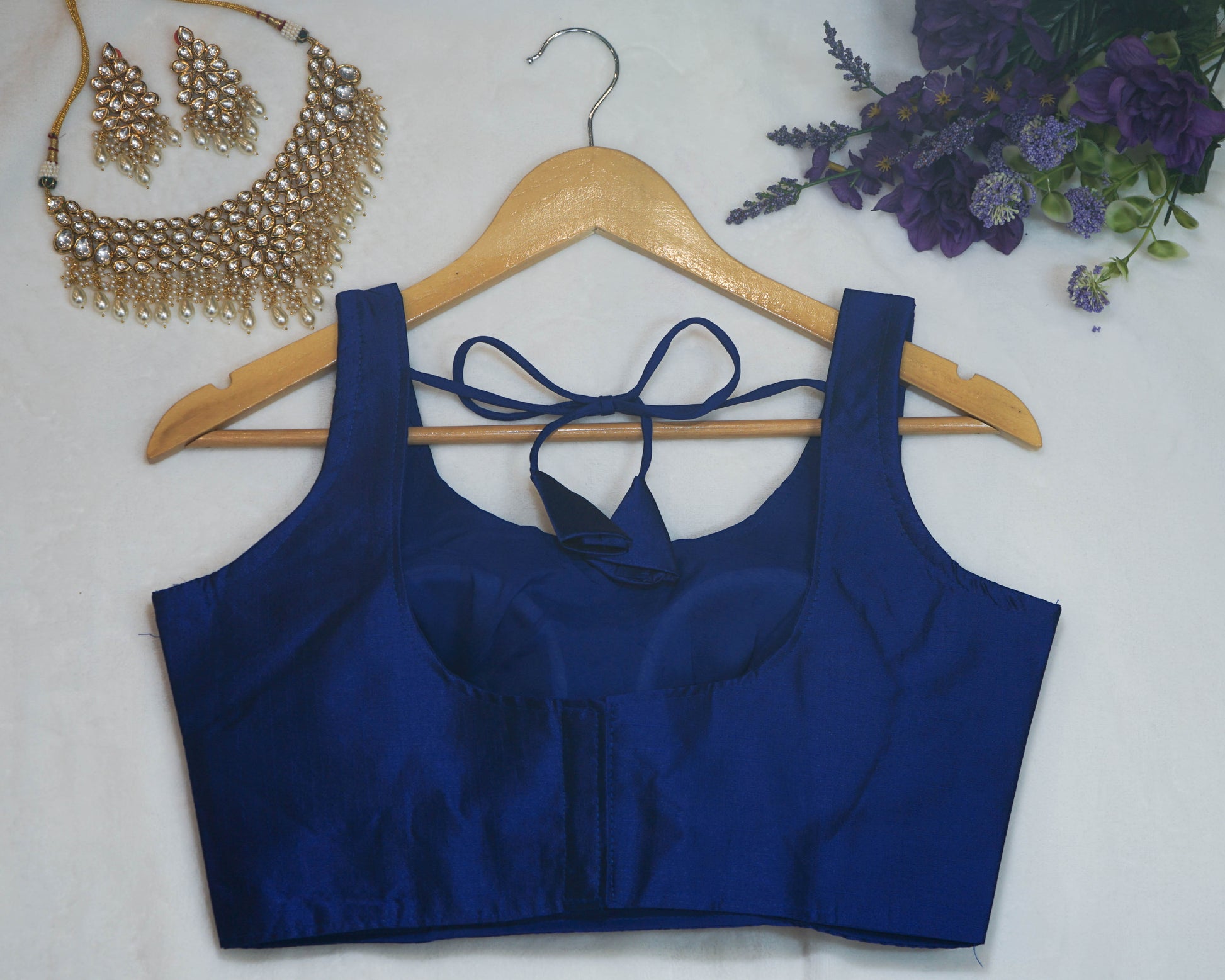 Plain Sleeveless Blouse with string