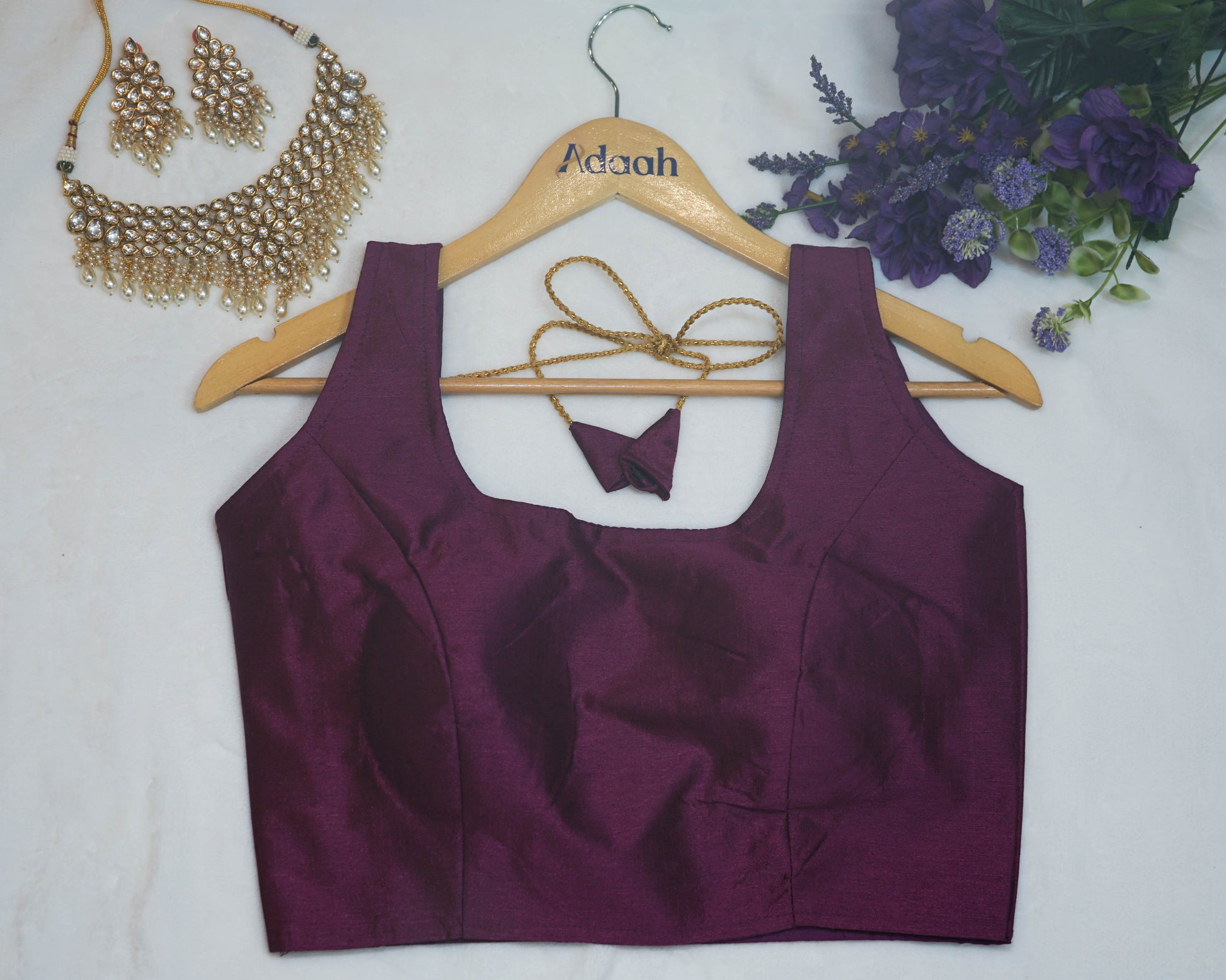 Plain Sleeveless Blouse with string