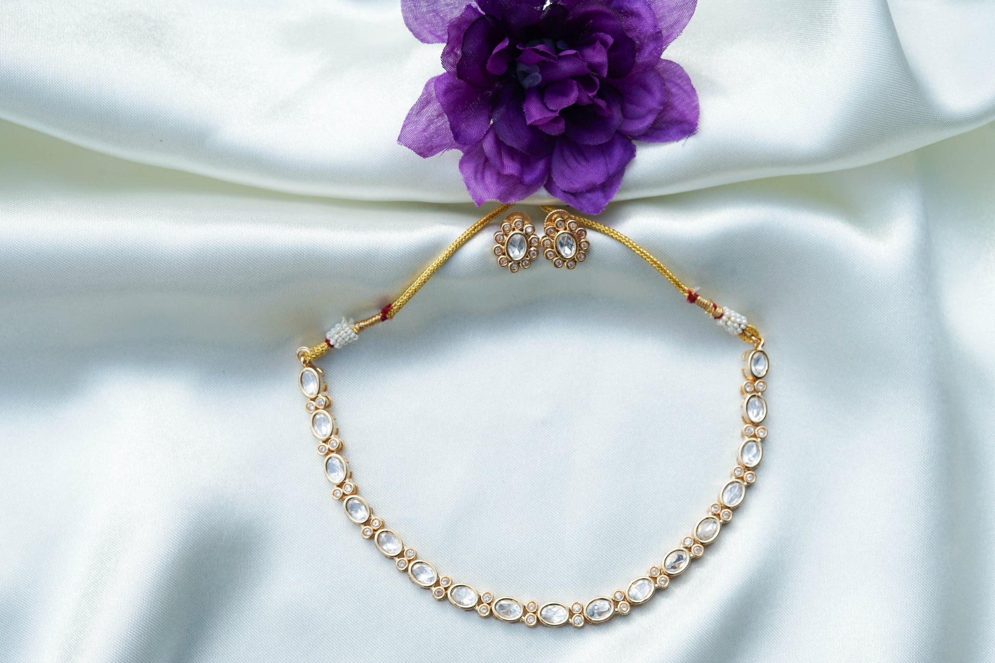 Whisper White Kundan Charm Set