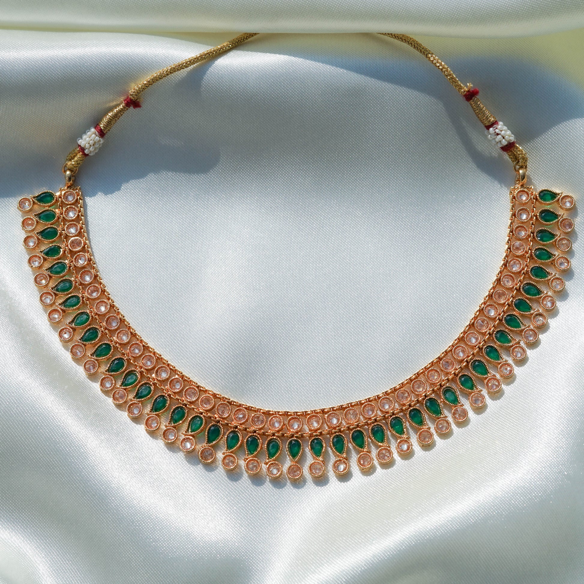 Keri Motif Green Kundan Set