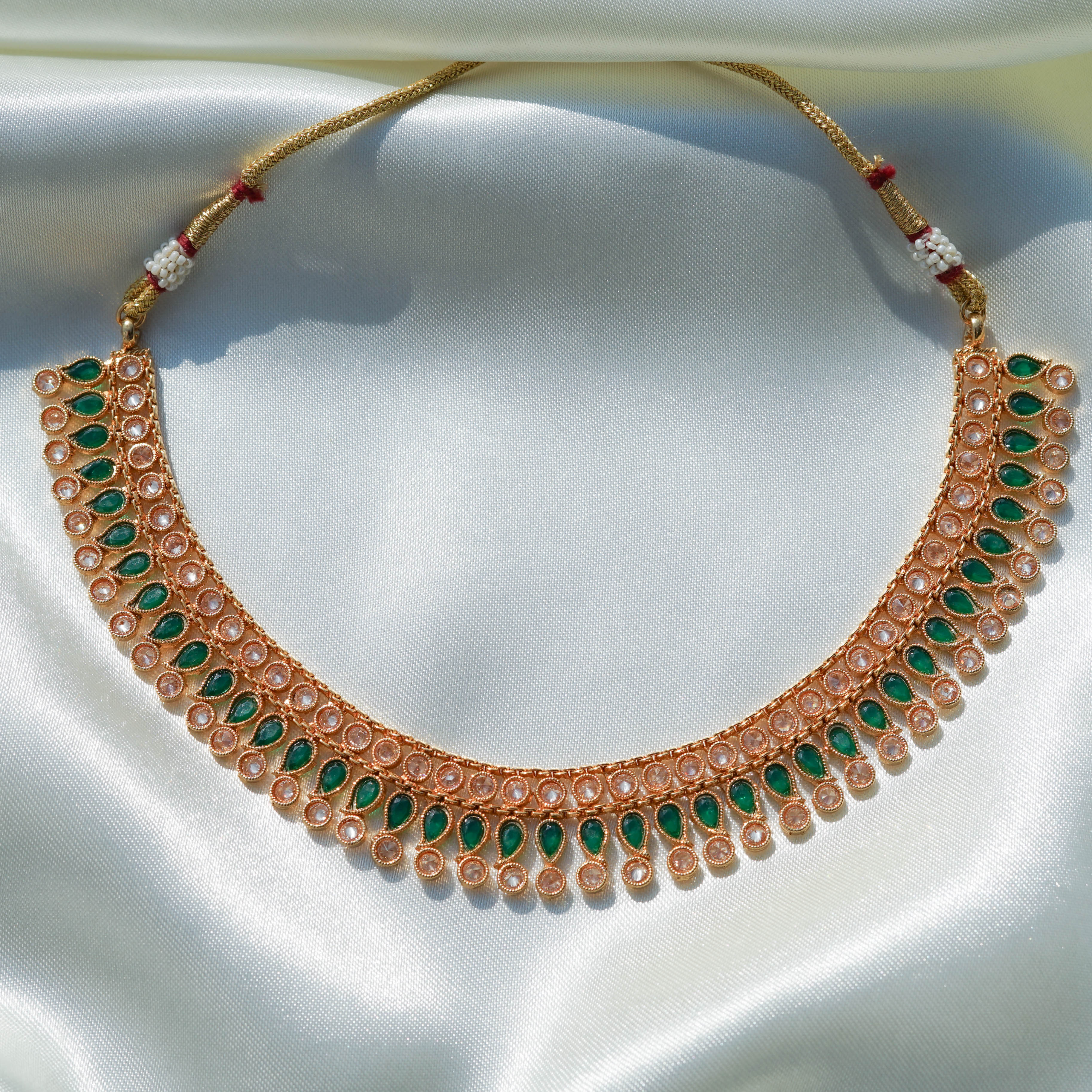 Keri Motif Green Kundan Set