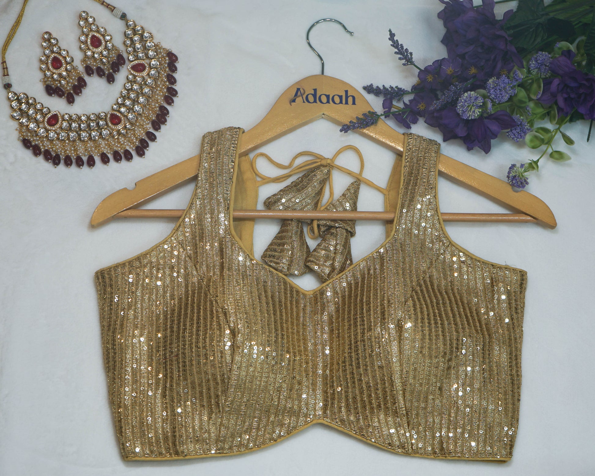 Sequin Sleeveless Blouse