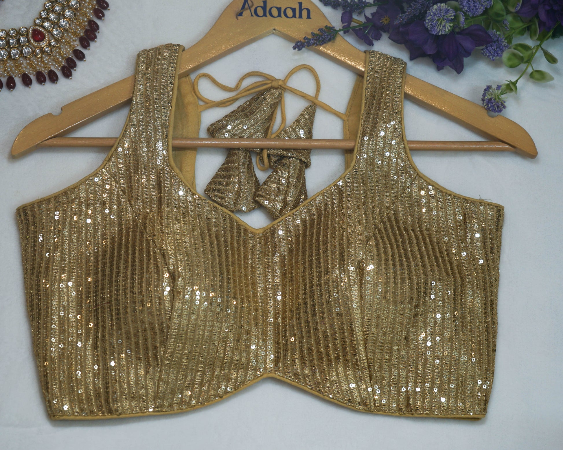 Sequin Sleeveless Blouse