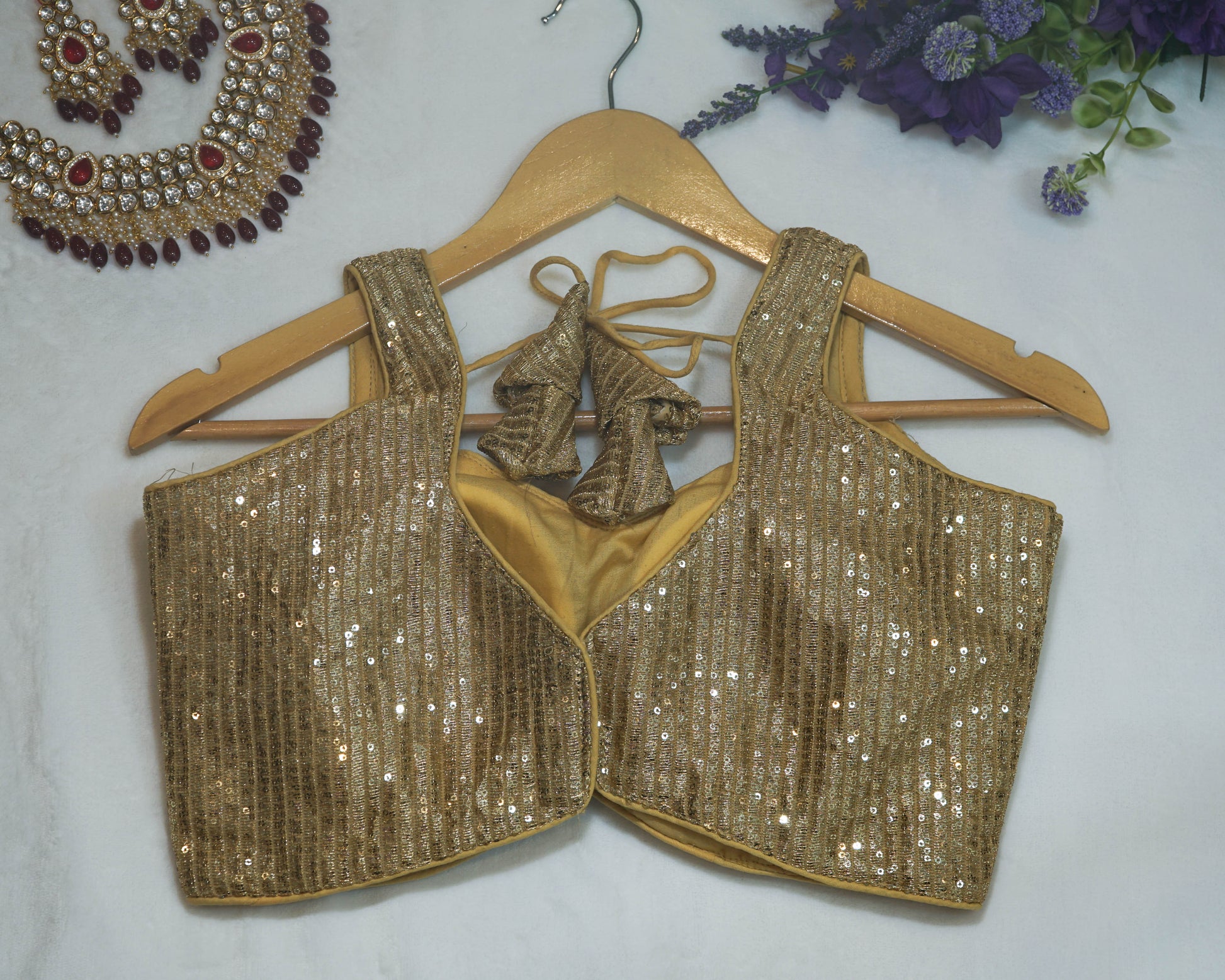 Sequin Sleeveless Blouse