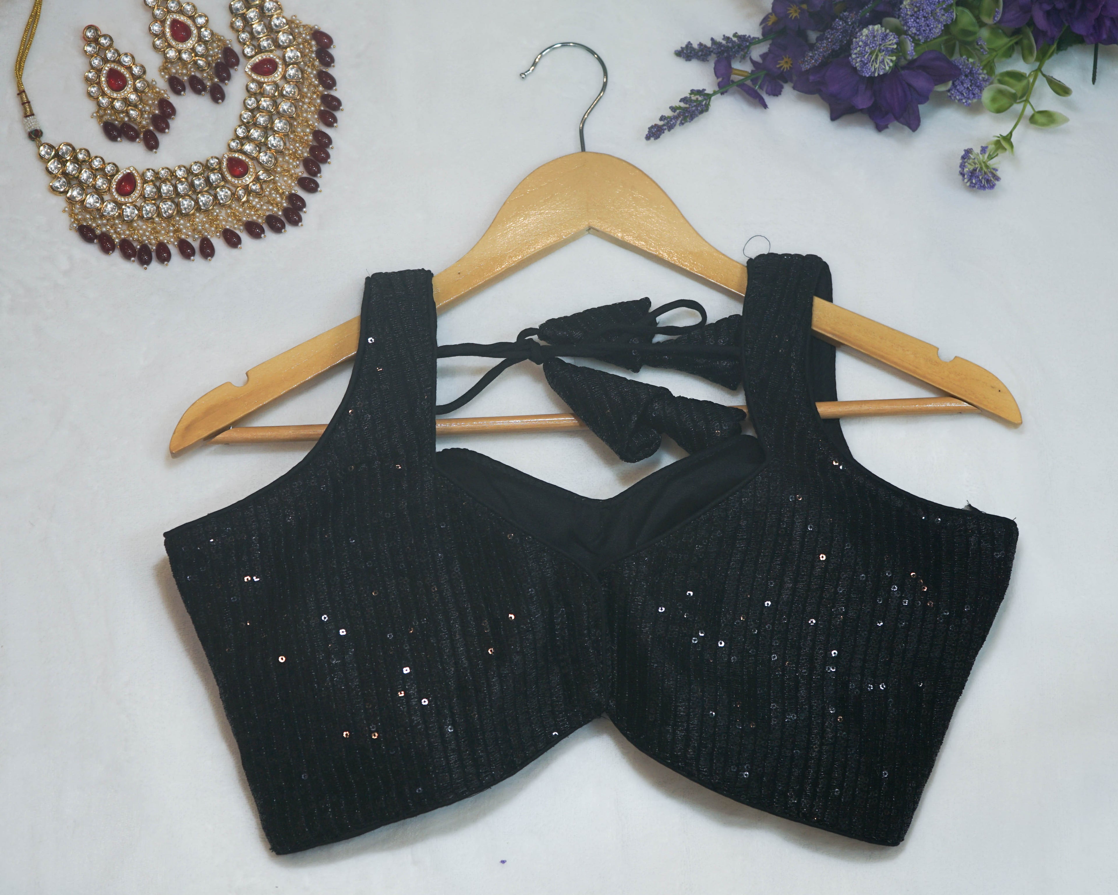 Sequin Sleeveless Blouse