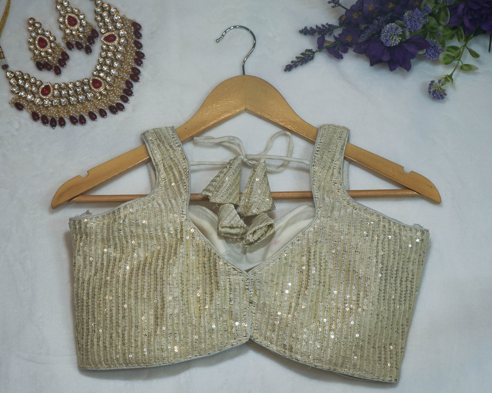 Sequin Sleeveless Blouse