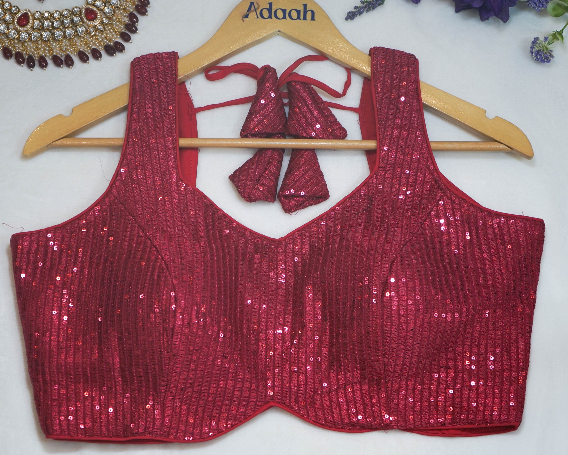 Sequin Sleeveless Blouse