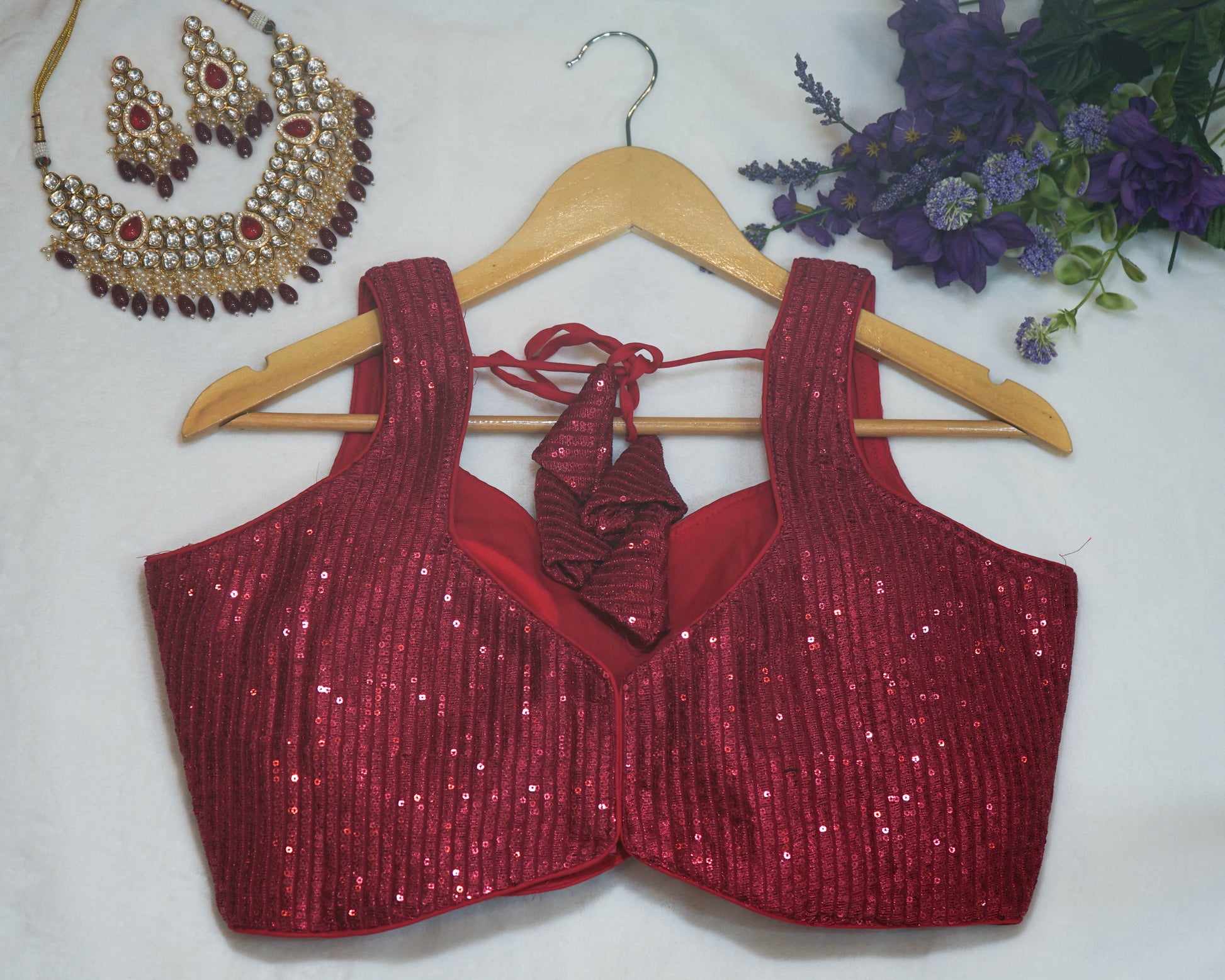 Sequin Sleeveless Blouse