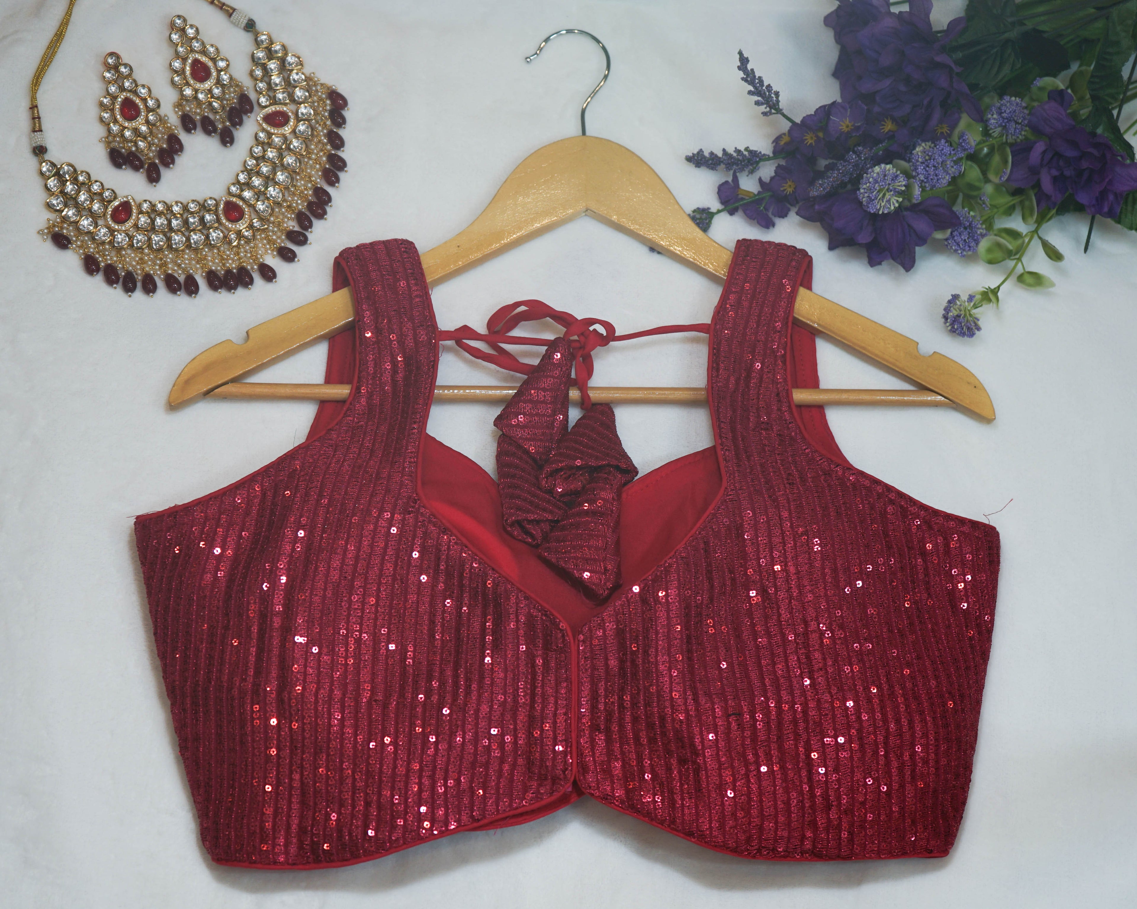 Sequin Sleeveless Blouse