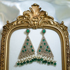 Indian Triangular Polki Earrings