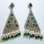 Indian Triangular Polki Earrings