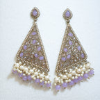 Indian Triangular Polki Earrings
