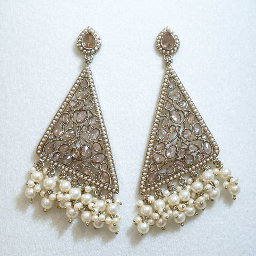 Indian Triangular Polki Earrings
