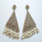 Indian Triangular Polki Earrings